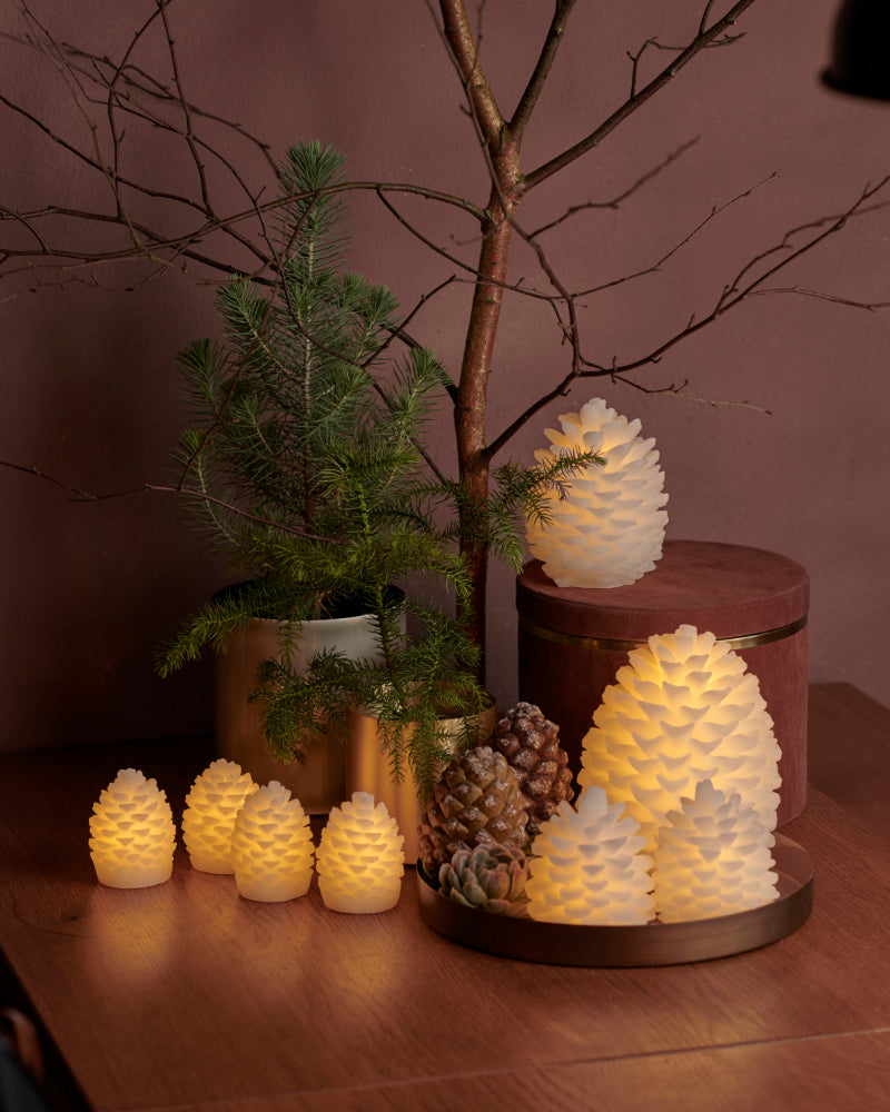 BOUGIE EN CIRE À LED - Pommes de pin set de 2