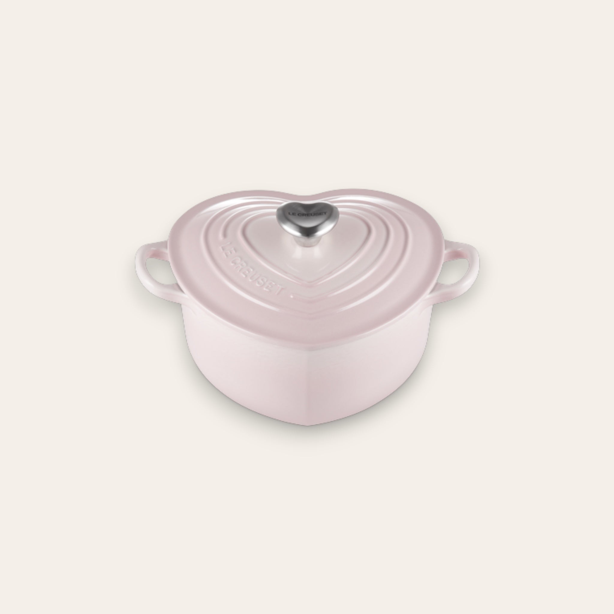 COCOTTE COEUR 20CM FONTE ÉMAILLÉE - Shell Pink