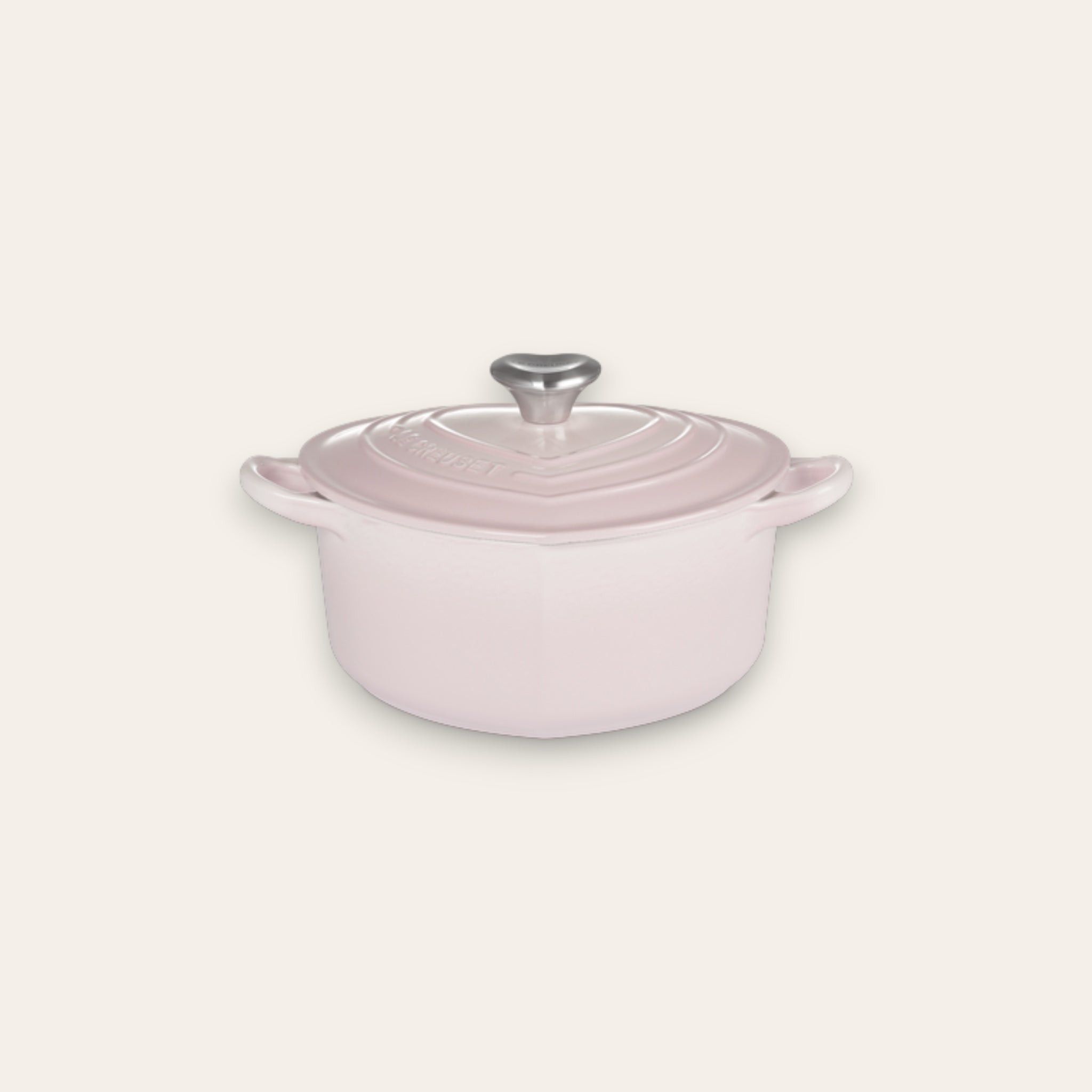 COCOTTE COEUR 20CM FONTE ÉMAILLÉE - Shell Pink