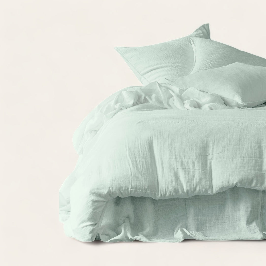 DRAP HOUSSE GAZE DE COTON - Céladon