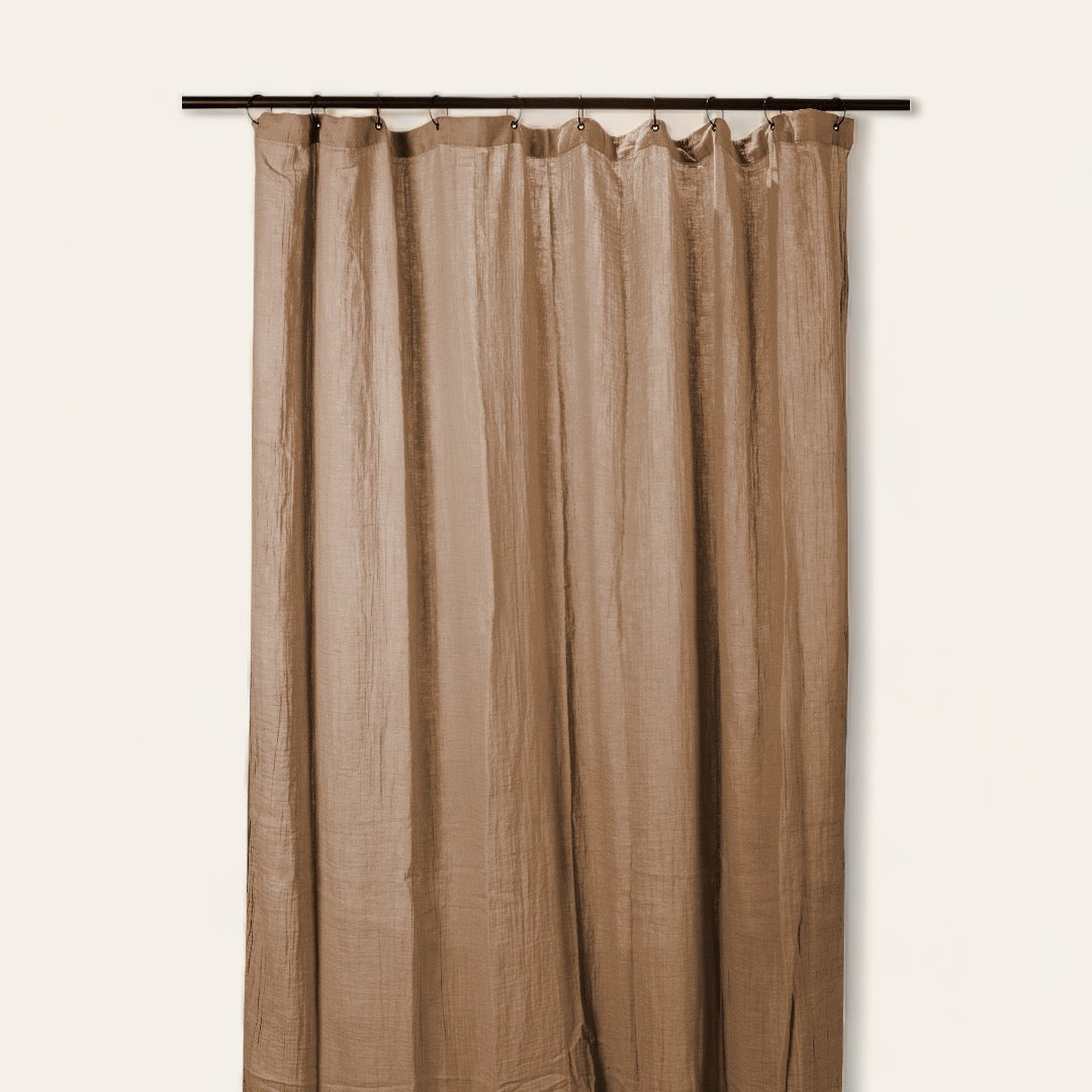 RIDEAU GAZE DE COTON - Tabac