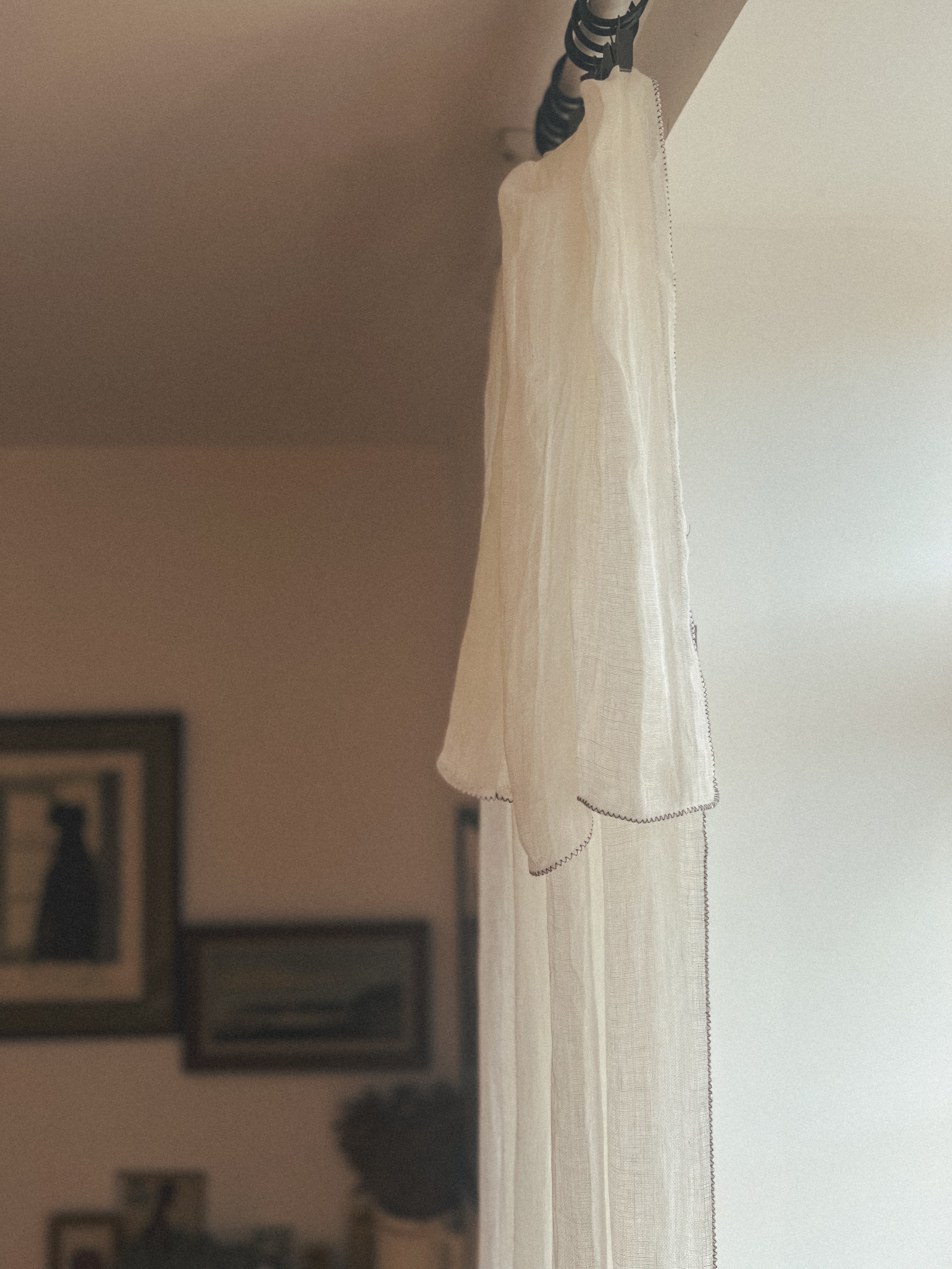 RIDEAU VOILE LIN FLORENCE - 300CM Blanc