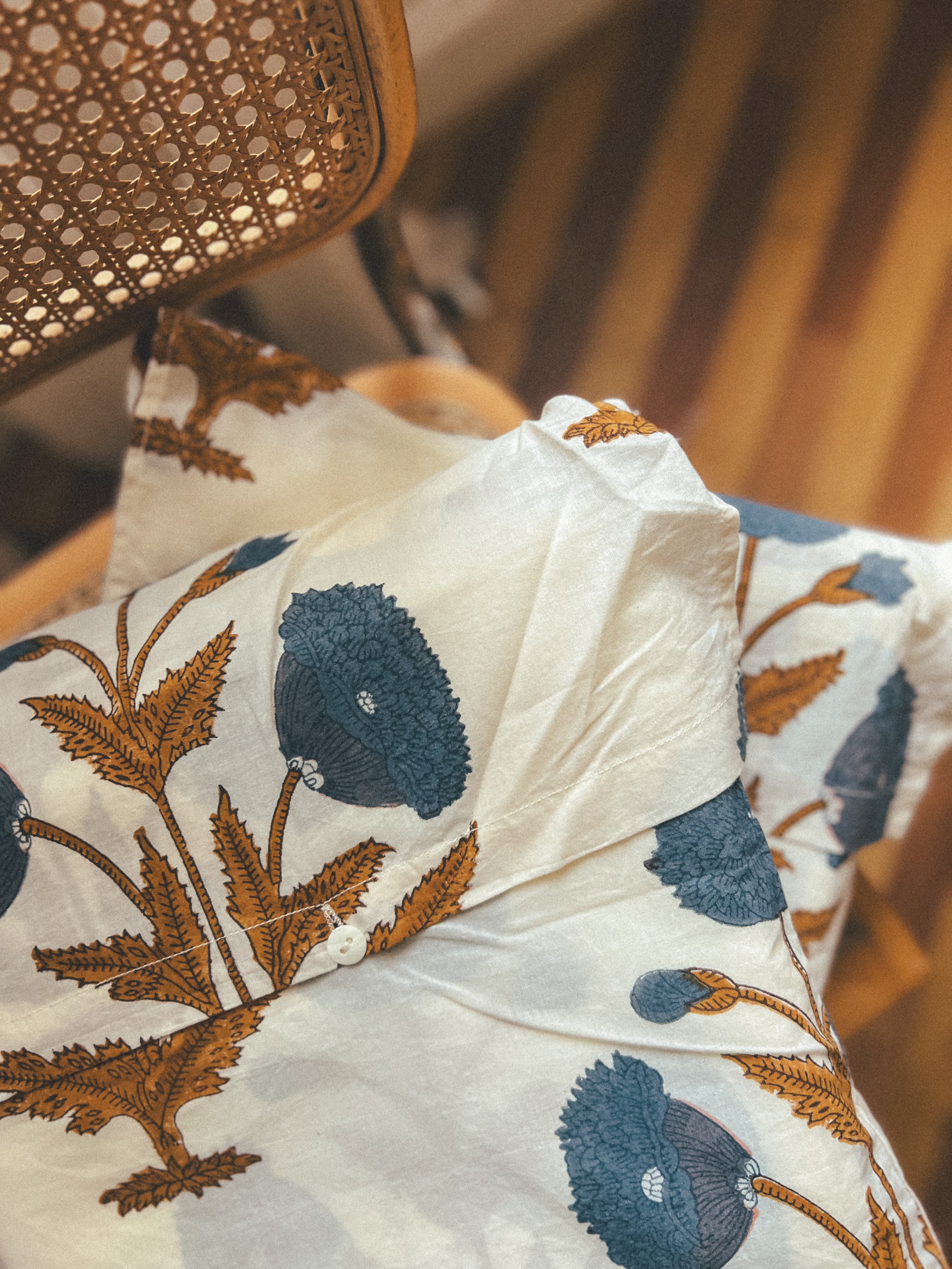 HOUSSE DE COUETTE EN COTON IMPRIMÉ - Poppy blue