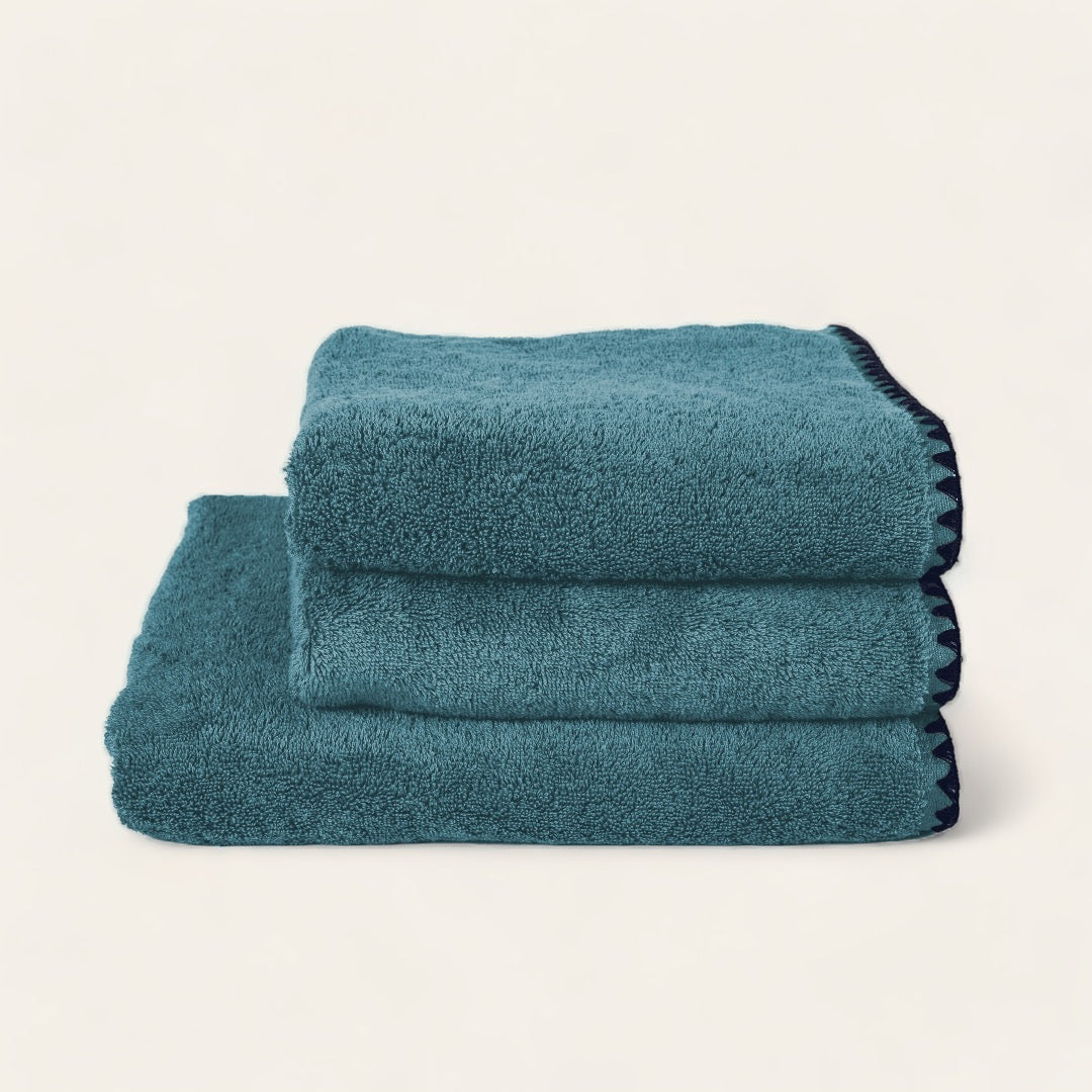 SERVIETTE DE BAIN ÉPONGE - Bleu stone