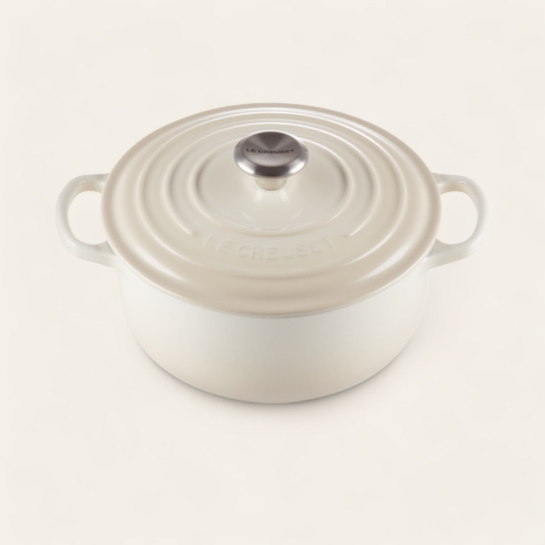 PETITE COCOTTE RONDE 20CM FONTE ÉMAILLÉE - Meringue