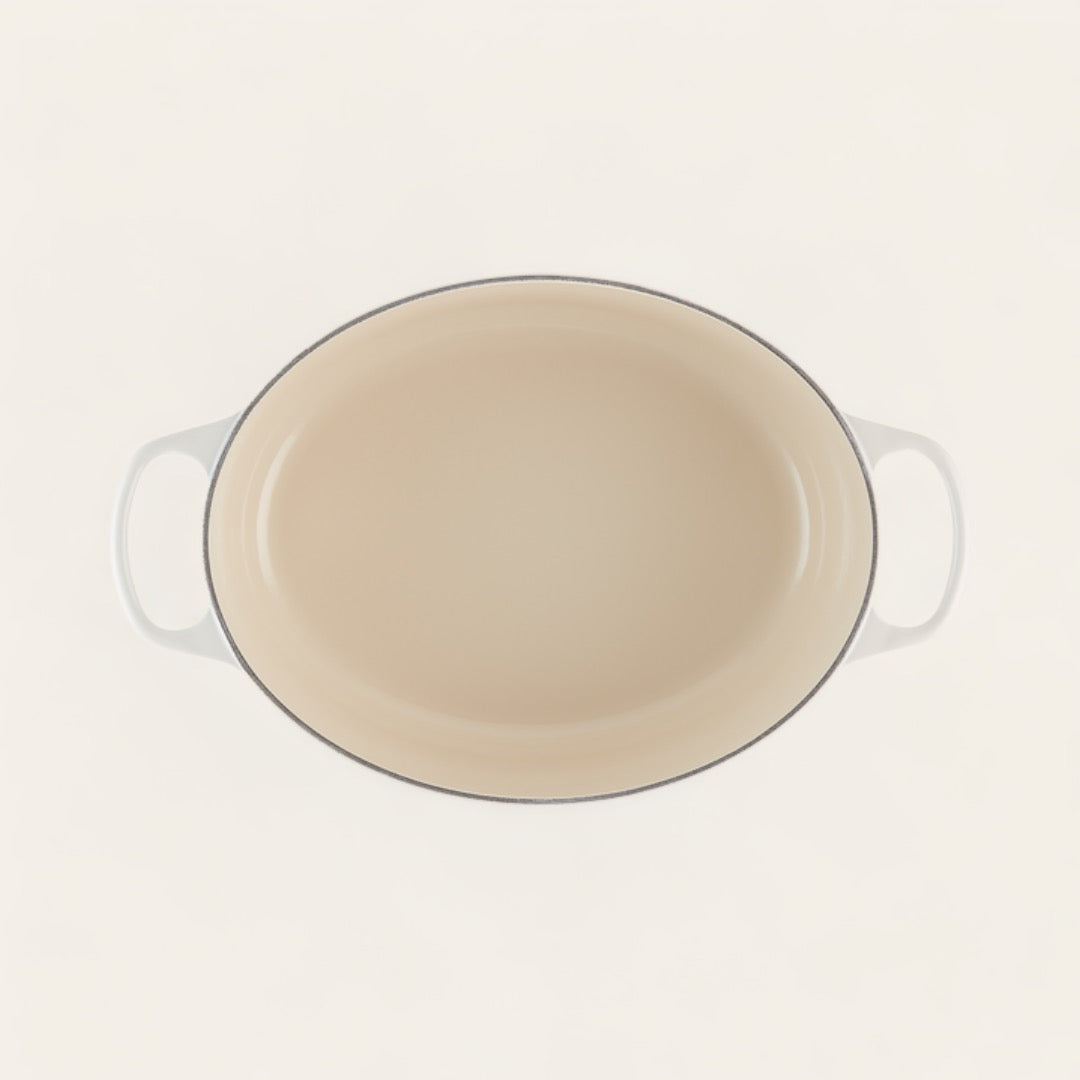 COCOTTE OVALE FONTE ÉMAILLÉE - Meringue