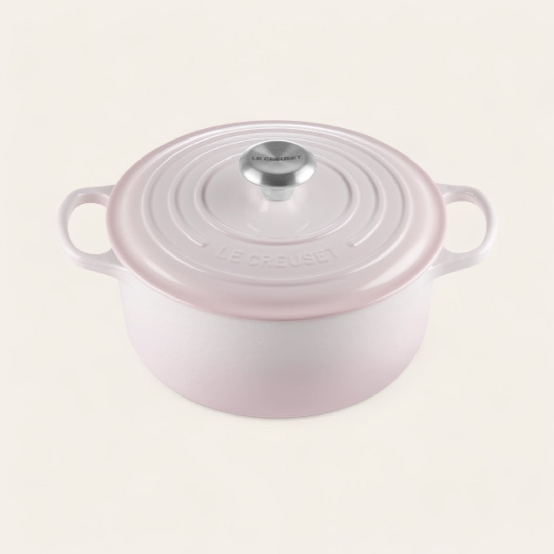 COCOTTE RONDE 24CM FONTE ÉMAILLÉE - Shell pink