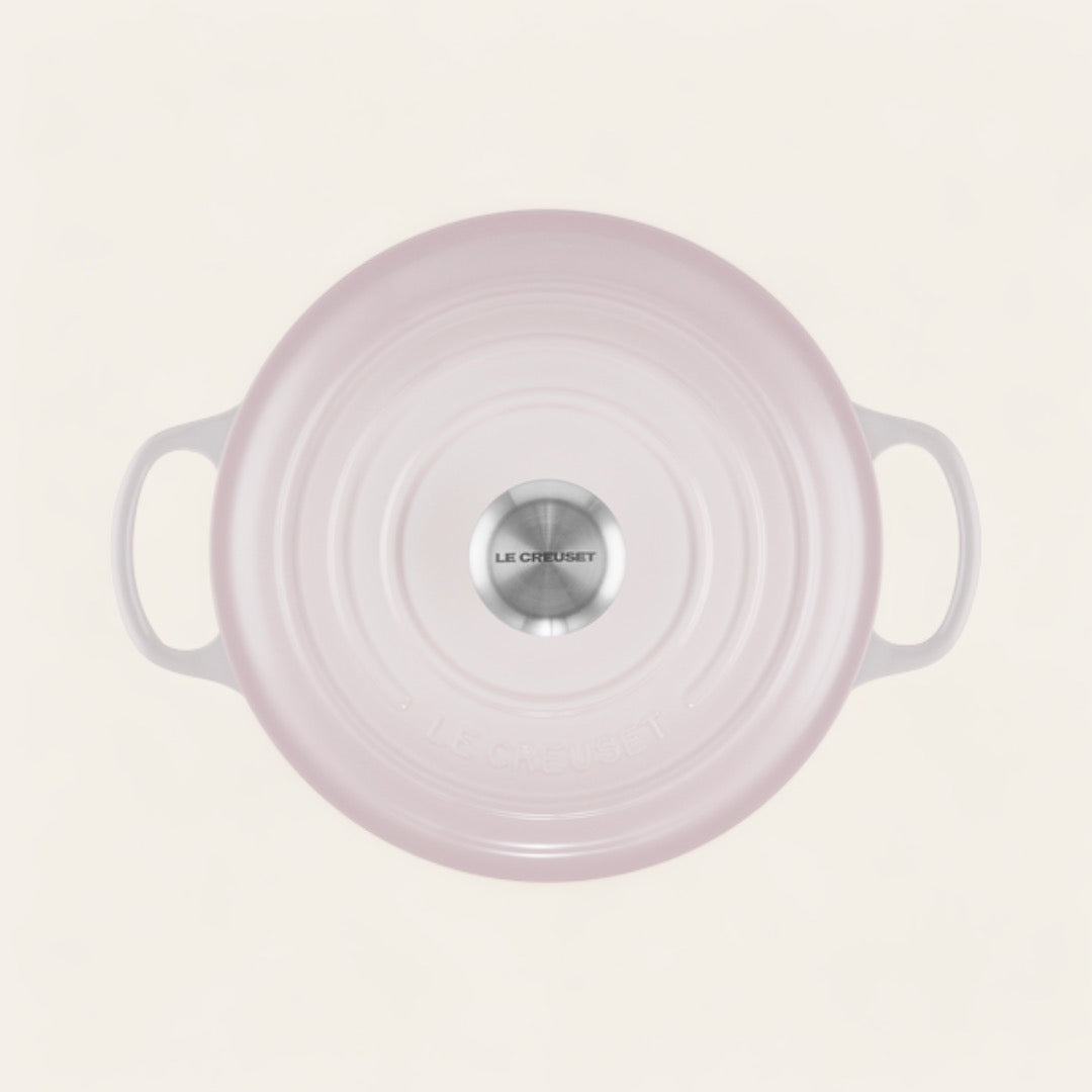 COCOTTE RONDE 24CM FONTE ÉMAILLÉE - Shell pink