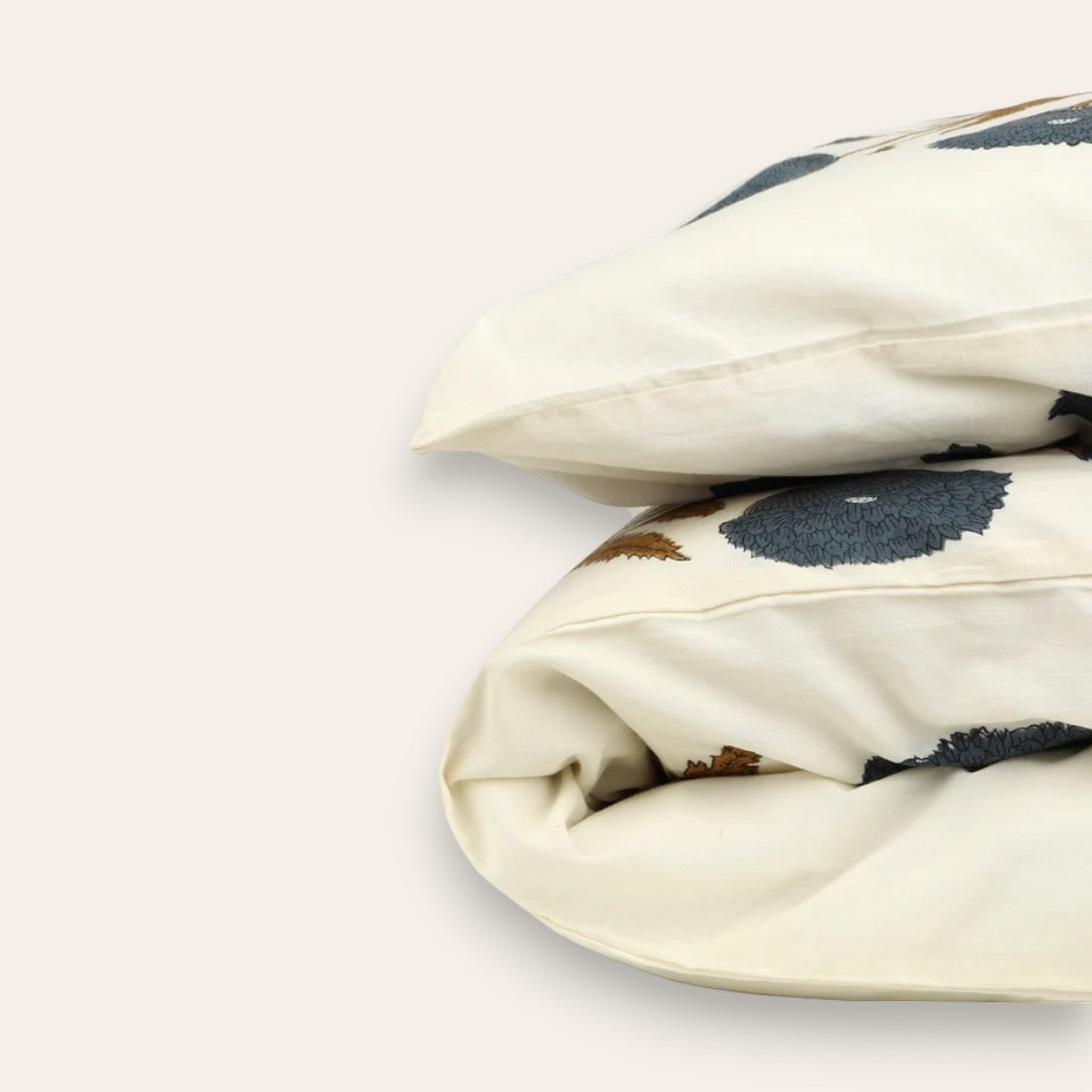 HOUSSE DE COUETTE EN COTON IMPRIMÉ - Poppy blue
