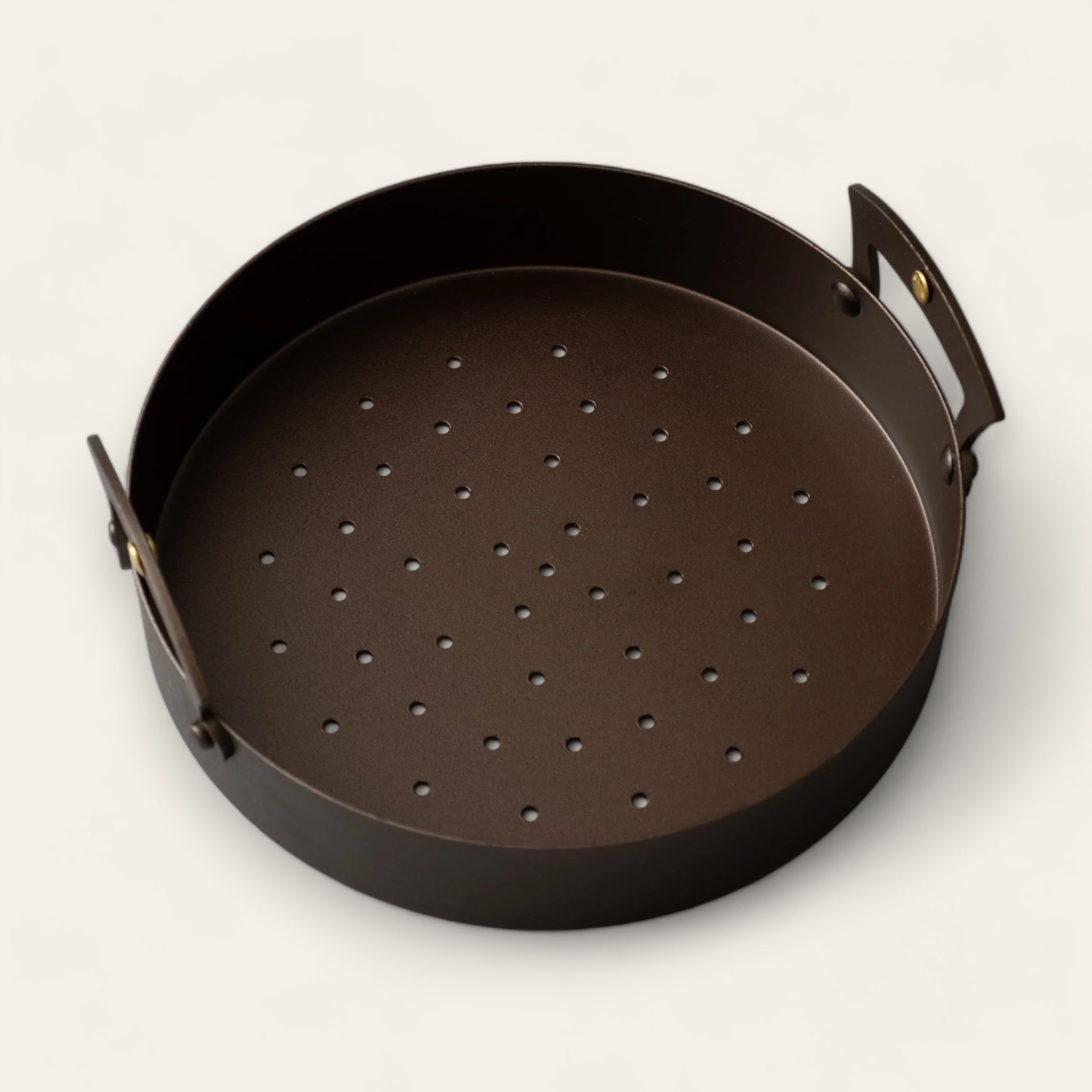 POÊLE À MARRONS - Fer noir repoussé