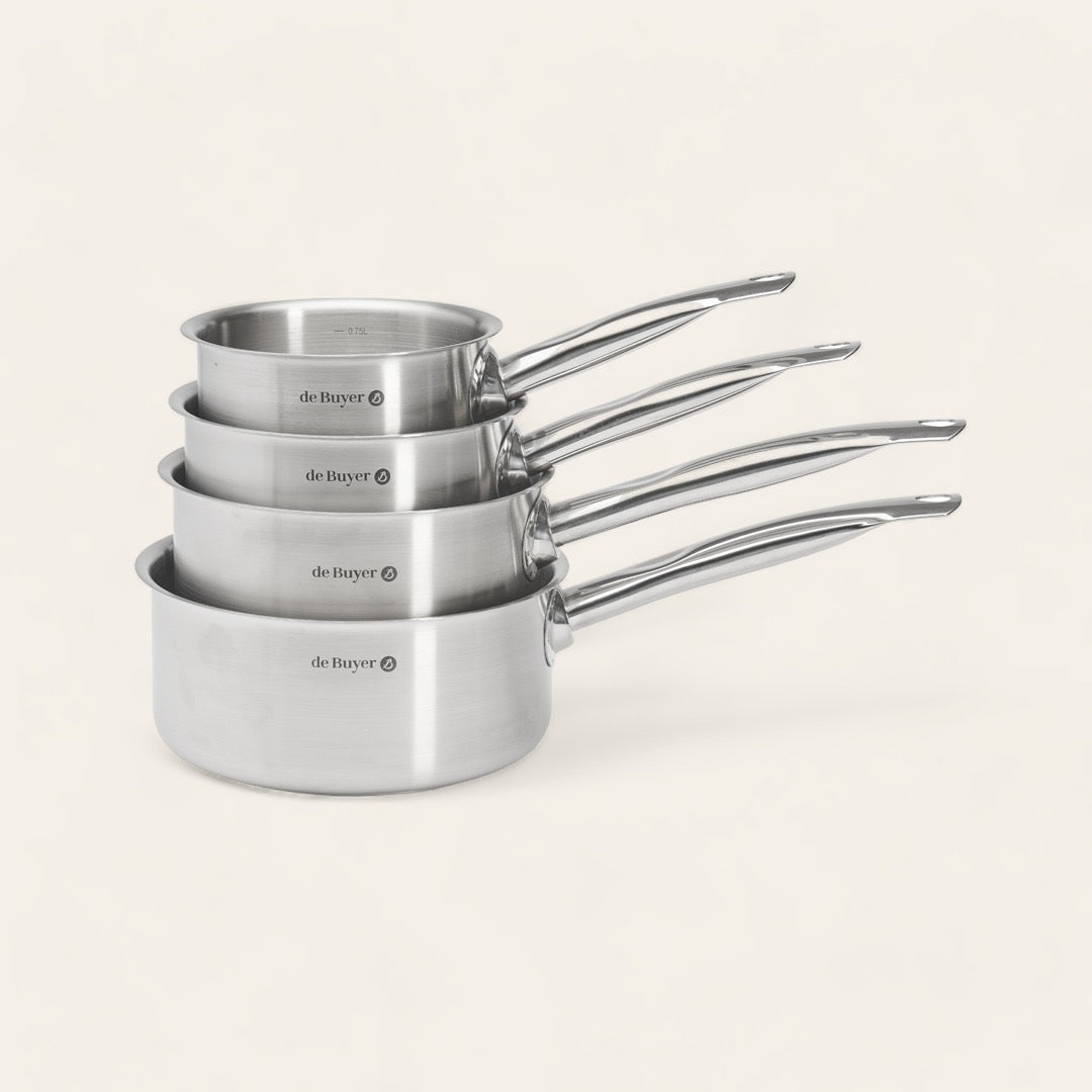 BATTERIE DE 4 CASSEROLES INOX - Prim'Appety