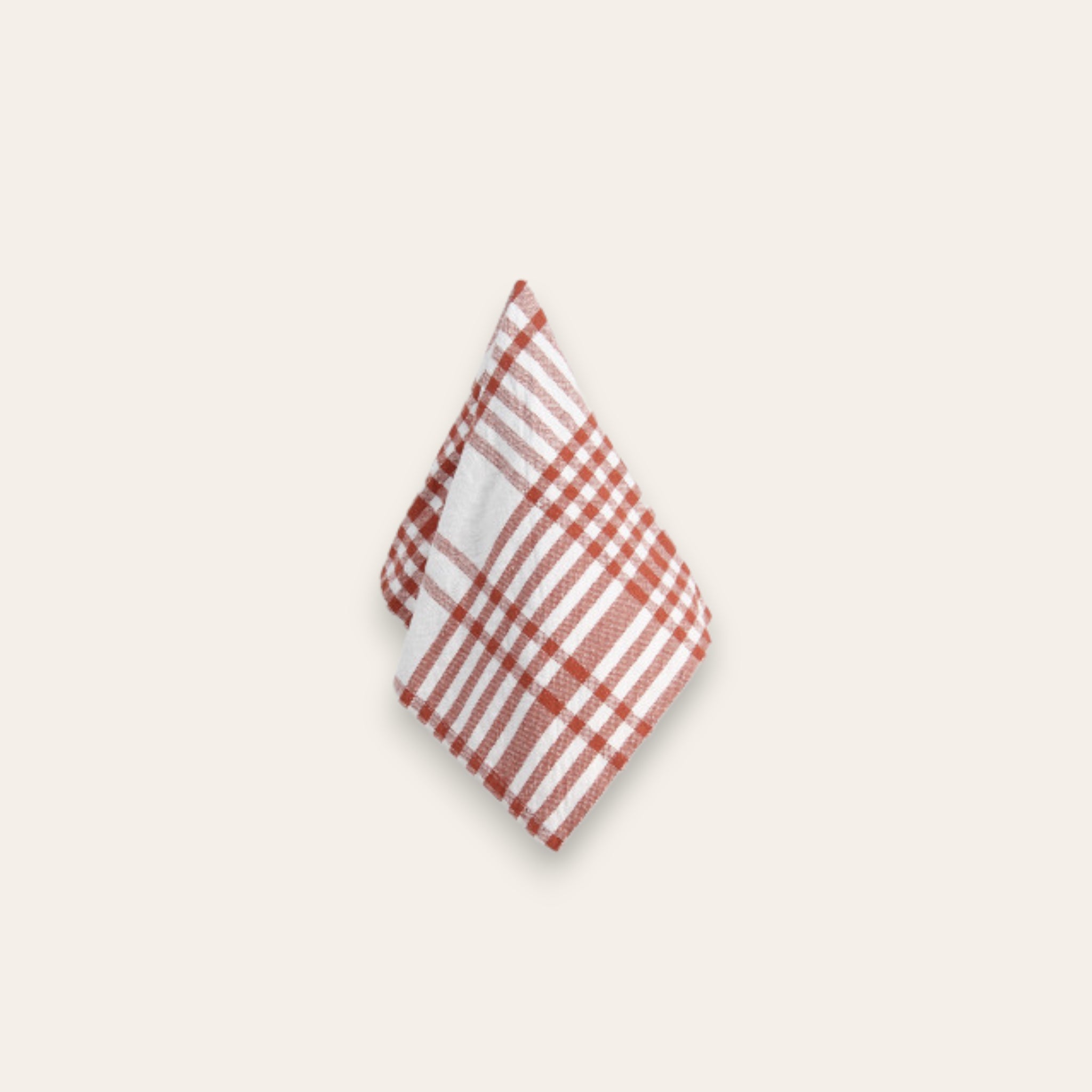 SERVIETTE DE TABLE À CARREAUX EN COTON - Brique