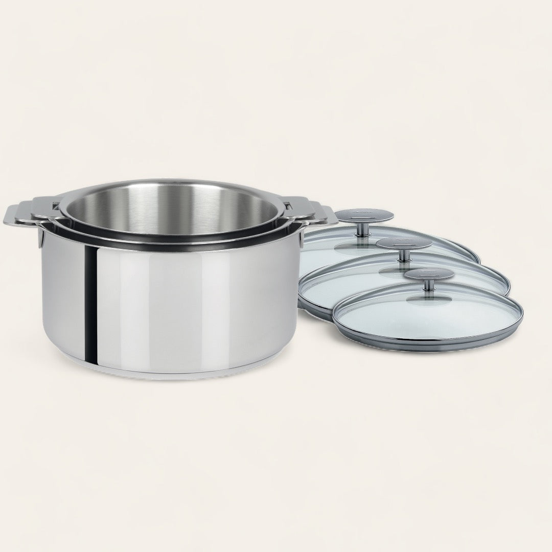 SÉRIE DE 3 COUVERCLE INOX - Platine