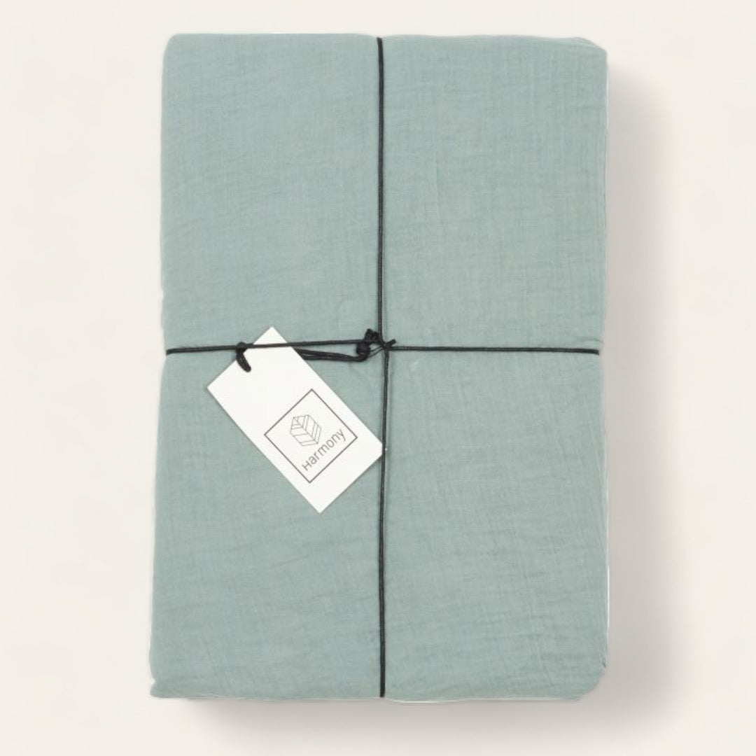 DRAP HOUSSE GAZE DE COTON - Céladon