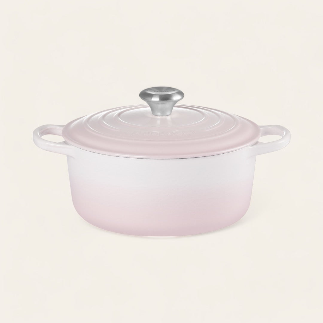 COCOTTE RONDE 24CM FONTE ÉMAILLÉE - Shell pink
