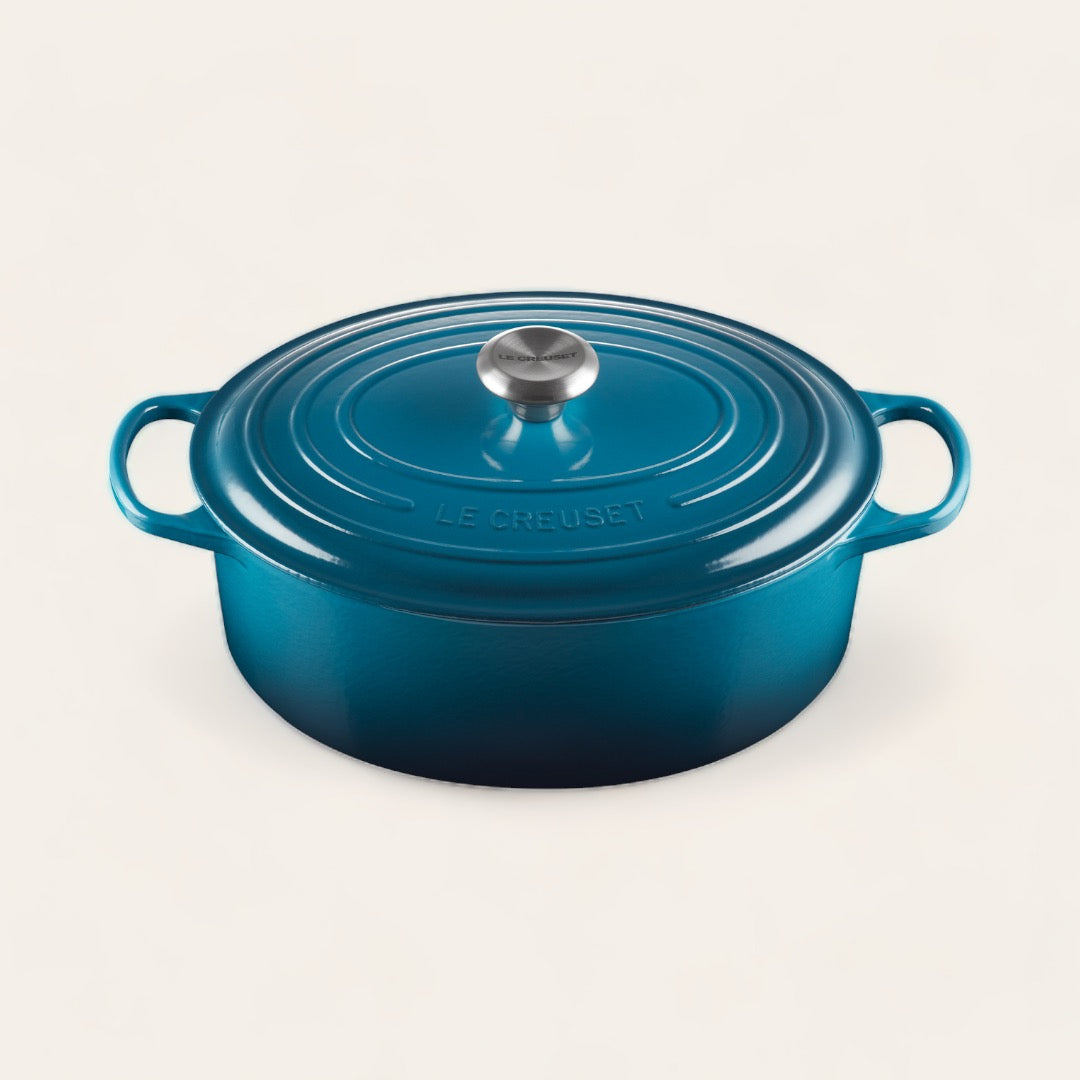 COCOTTE OVALE FONTE ÉMAILLÉE - Deep teal