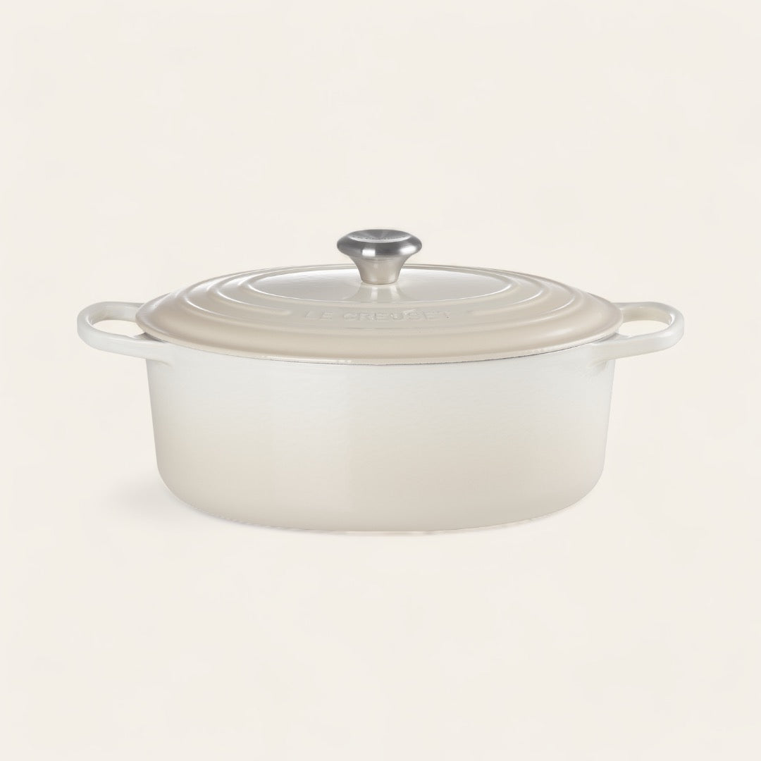 COCOTTE OVALE FONTE ÉMAILLÉE - Meringue
