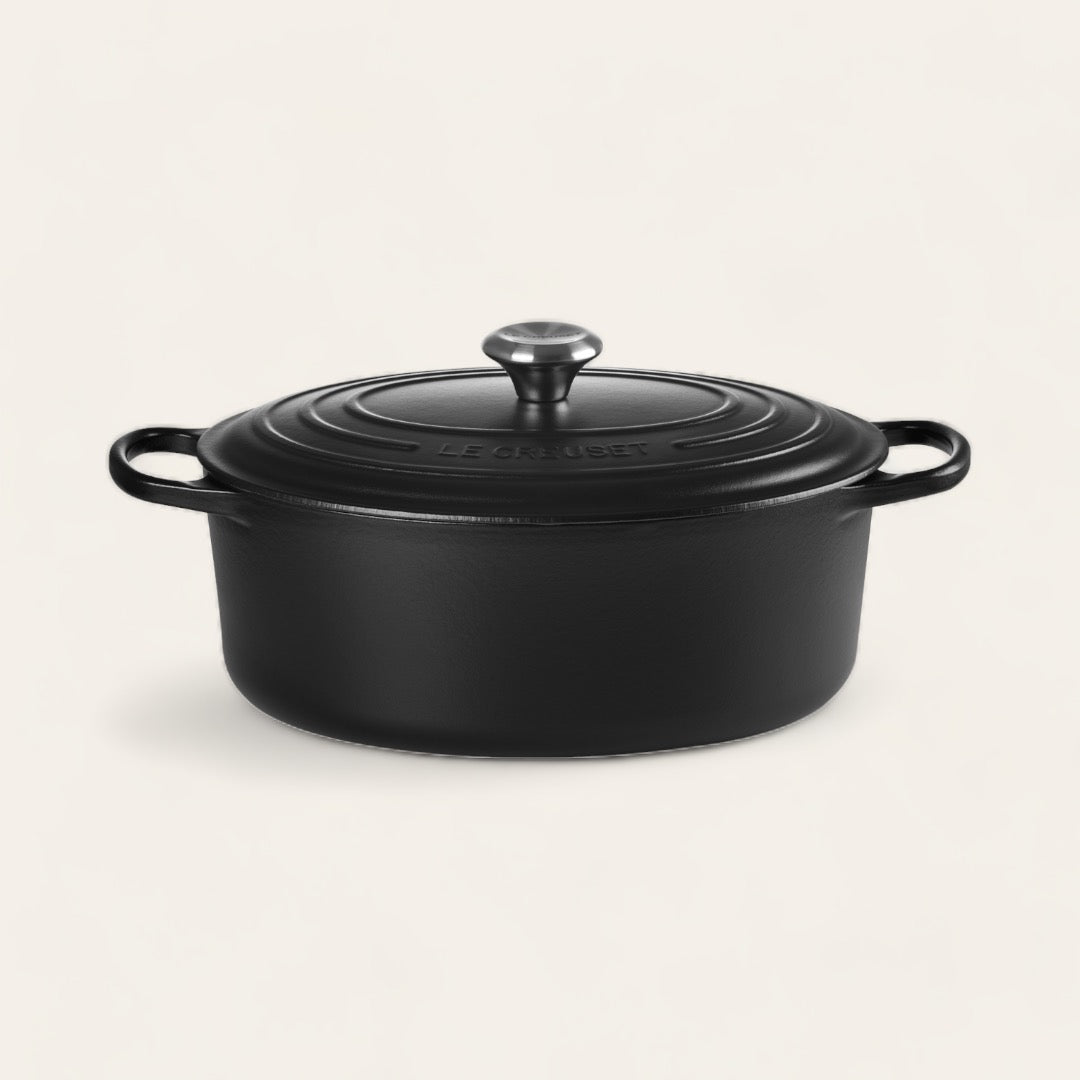 COCOTTE OVALE FONTE ÉMAILLÉE - Noir mat