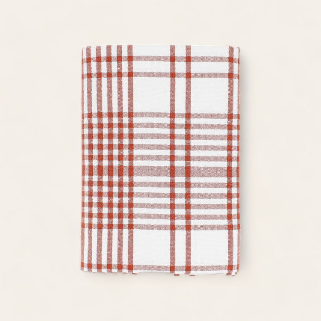 NAPPE CARREAUX COTON - Brique