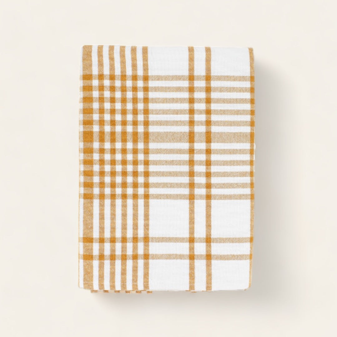 NAPPE CARREAUX COTON - Ocre