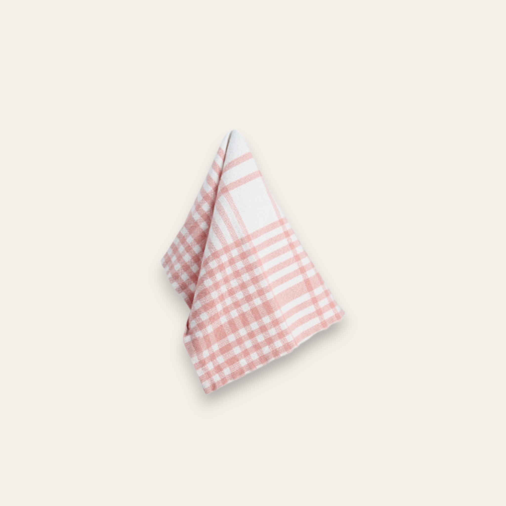 SERVIETTE DE TABLE À CARREAUX EN COTON - Rose