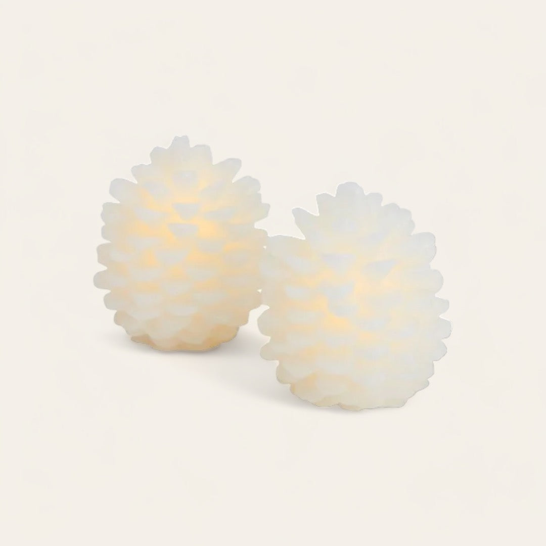 BOUGIE EN CIRE À LED - Pommes de pin set de 2