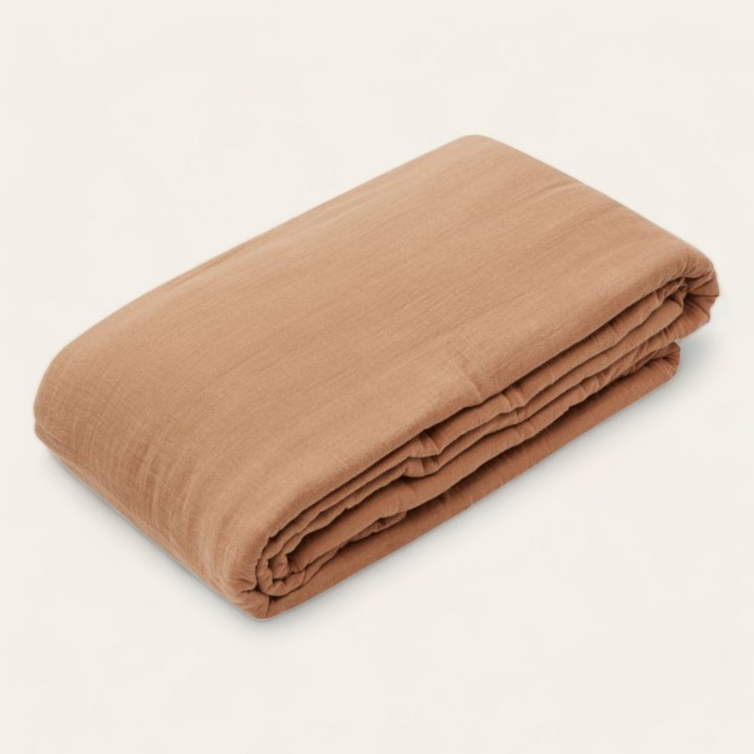 HOUSSE DE COUETTE GAZE DE COTON - Tabac