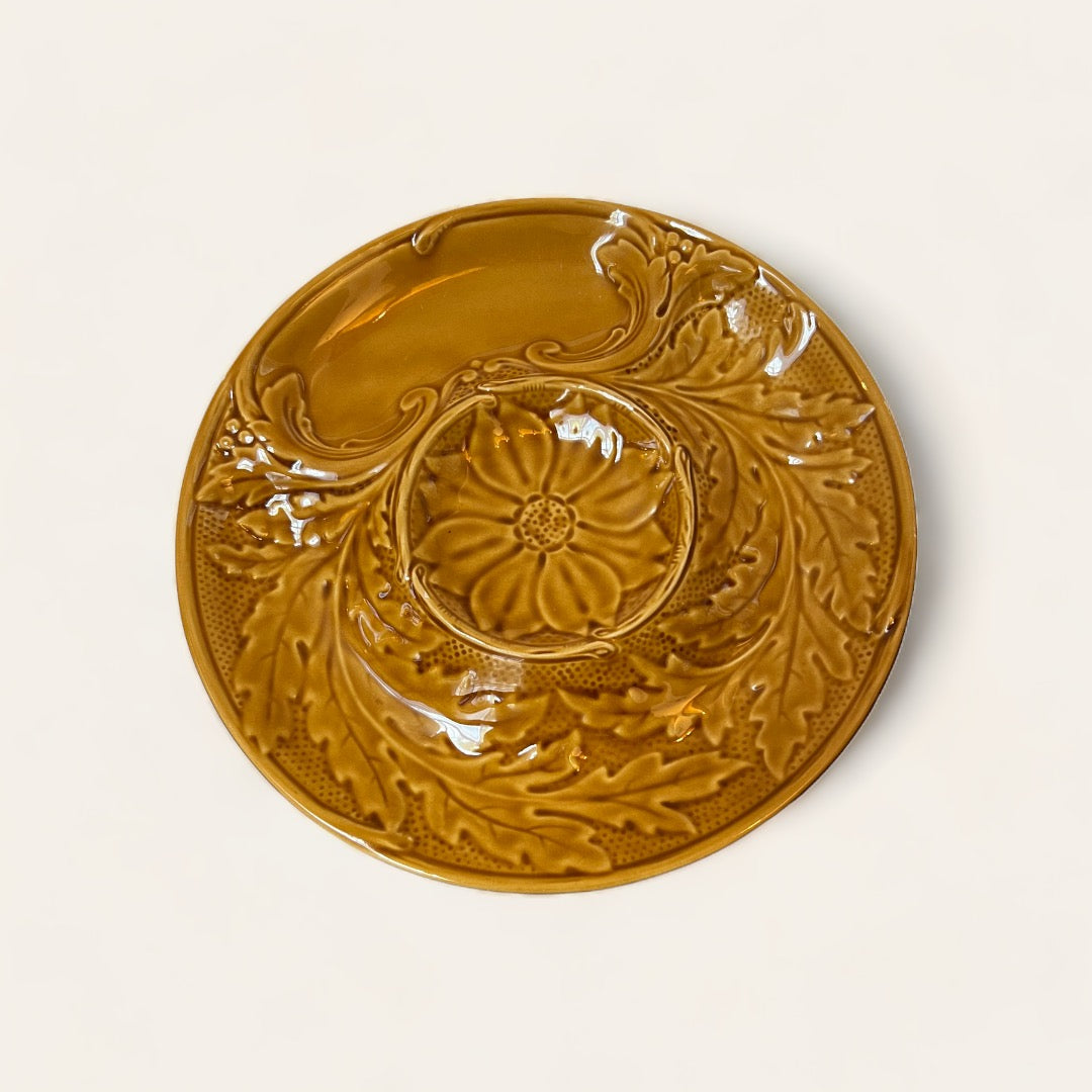ASSIETTE À ARTICHAUT VINTAGE - Ocre