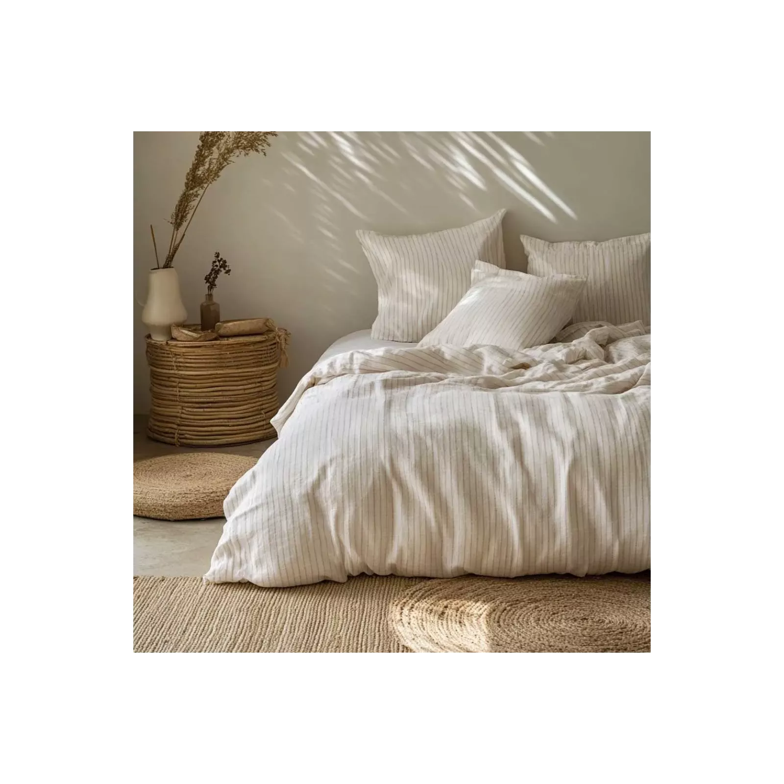 TAIE D'OREILLER GAZE DE COTON - Rayures