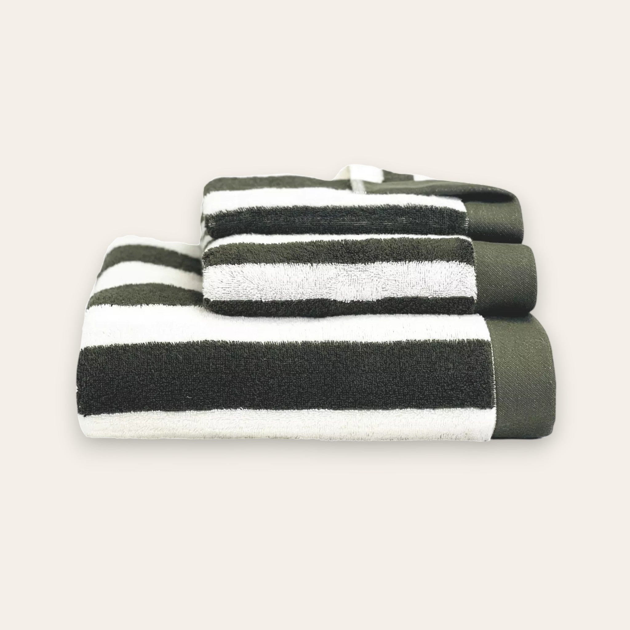 SERVIETTE DE BAIN ÉPONGE RAYURES - Santorini